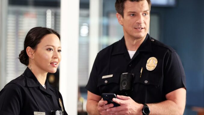 melissa-o-neil-as-lucy-chen-and-nathan-fillion-as-john-nolan-in-the-rookie-season-4