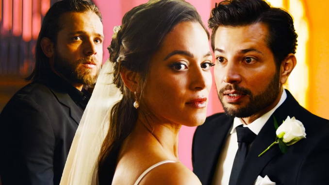 Max thieriot as bode leone stephanie arcila as gabriela perez and rafael de la fuente as diego moreno in fire country season 2 s finale