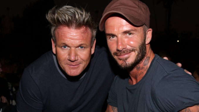 Gordon Ramsey and David Beckham posing together at an event