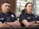 Melissa o neill and eric winter as lucy and tim sitting together in an episode of the rookie