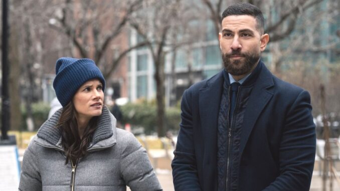 Missy peregrym as maggie bell and zeeko zaki as oa zidan in fbi season 8 episode